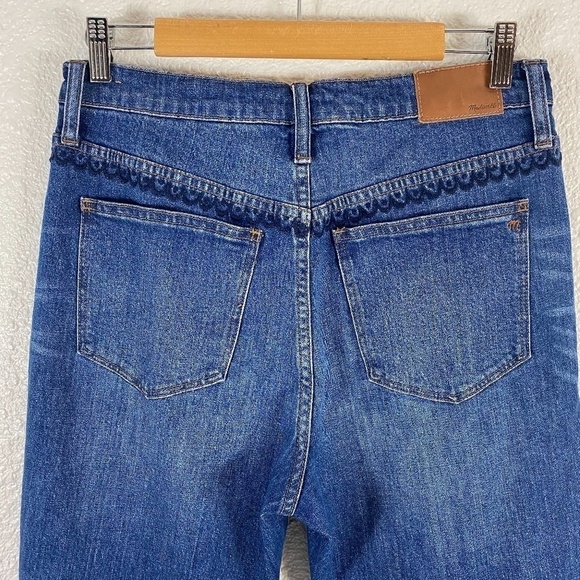 Madewell The High-Rise Slim Boyjean Beaded Edition Embroidered SZ 28 - Picture 5 of 8